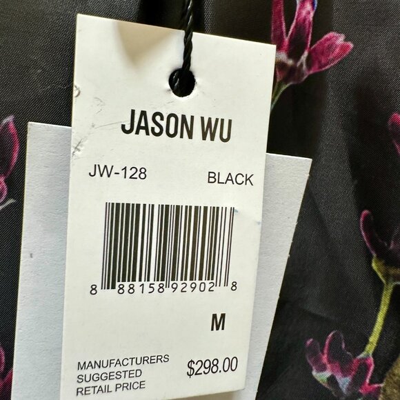 Jason Wu Women's Faux Leather Long Jacket Size M Black Button Closure Belted NEW - Picture 13 of 16